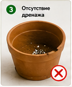 Ошибки при пересадке комнатных растений отсутствие дренажа