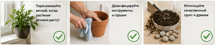 Советы по пересадки комнатных растений, как избежать ошибок при пересадке комнатных растений